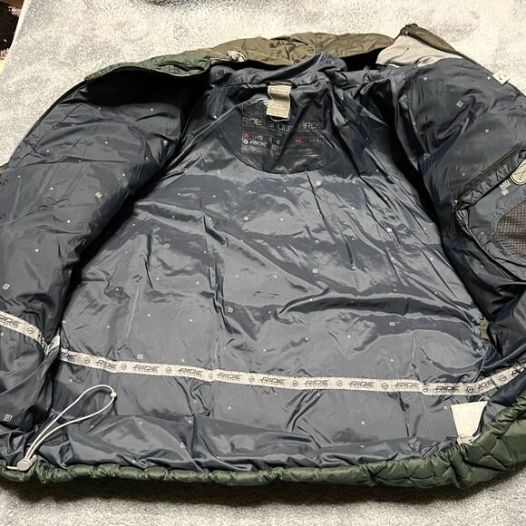 Ride Snowboards Coat Mens XL Ridedry Series Jacket Hooded Down Ski Snow Green - Picture 8 of 10